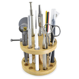12-Space Wooden Tool Organizer